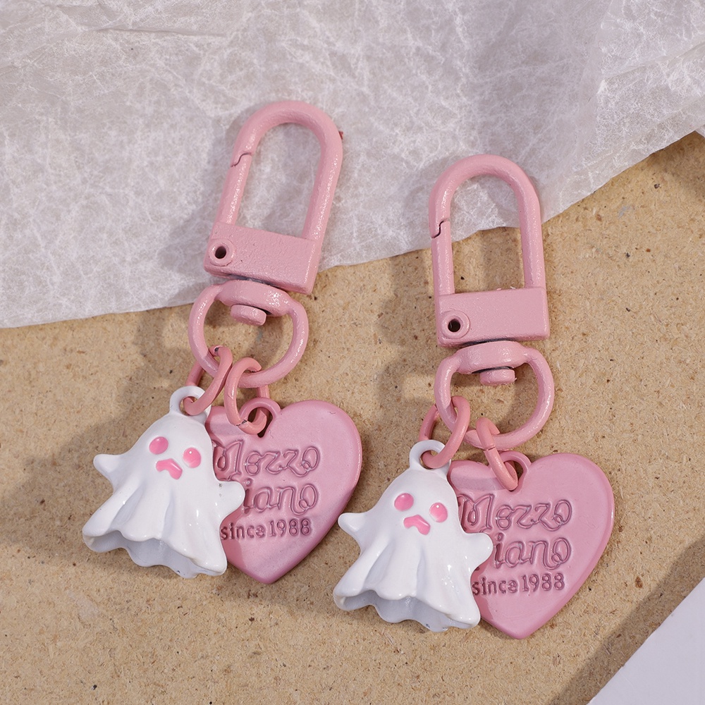 Móc Chìa Khóa Xe Hơi / Túi Xách Họa Tiết Trái Tim Hoạt Hình Vui Nhộn Thời Trang Cho Cặp Đôi