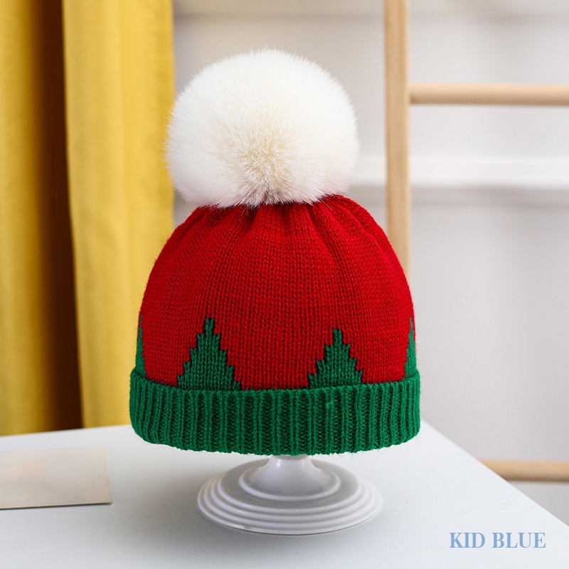 Mũ Len Dệt Kim Đính Quả Bông Dễ Thương Xinh Xắn Cho Bé