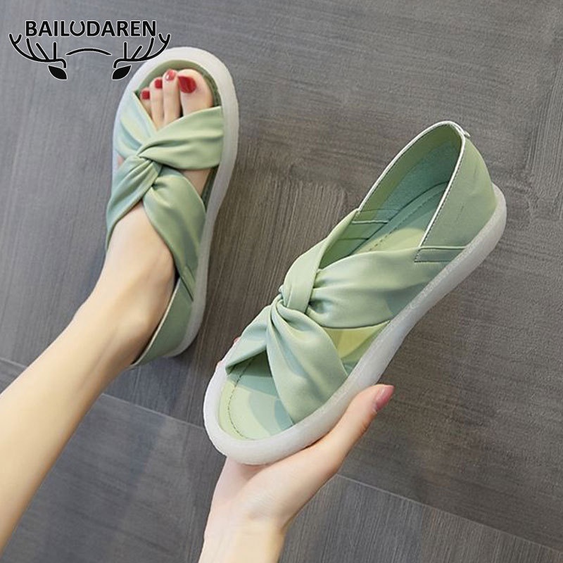 BAILUDAREN.Sandal Đế Mềm Thiết Kế Mới Đơn Giản Thời Trang