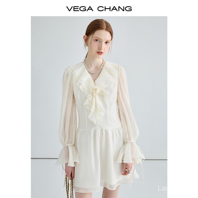 Hàng Mới Về Đầm Ren Tay Dài Cổ Chữ v Thời Trang Mùa Thu 2023 Phong Cách Pháp Cho Nữ 2023