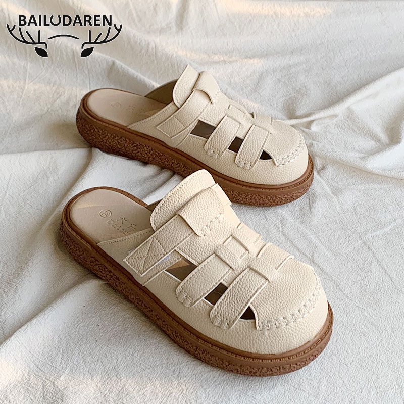 BAILUDAREN.️ Dép Lười Đế Dày Không Gót Thời Trang Mùa Hè Cho Nữ