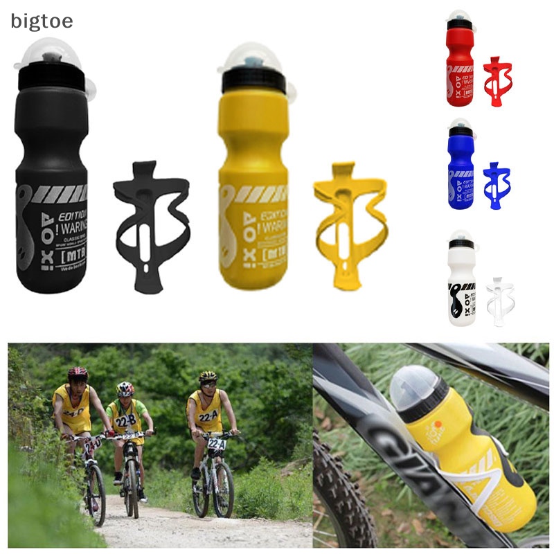 Bigtoe Bình Nước 750ml Kèm Giá Đỡ Bình Nước Gắn Xe Đạp Leo Núi
