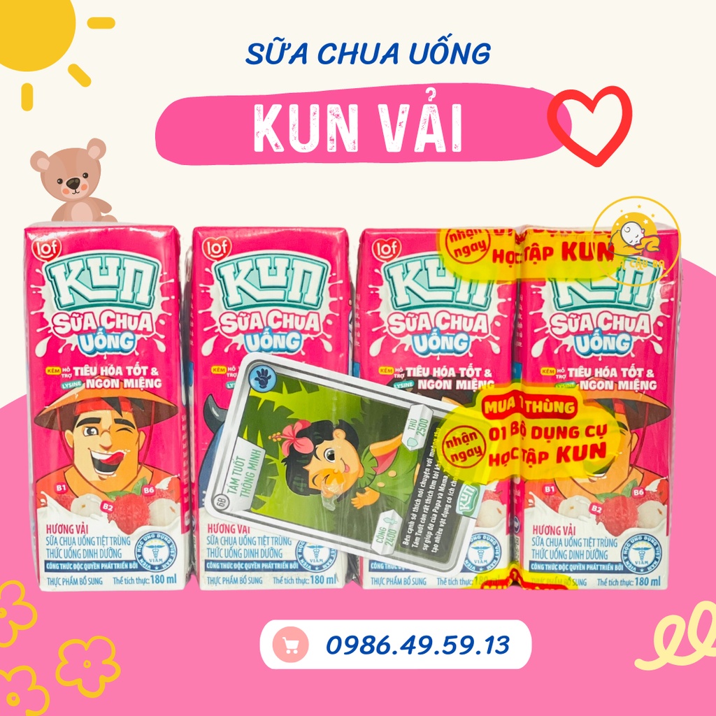 Lốc Kun sữa chua uống hương vải