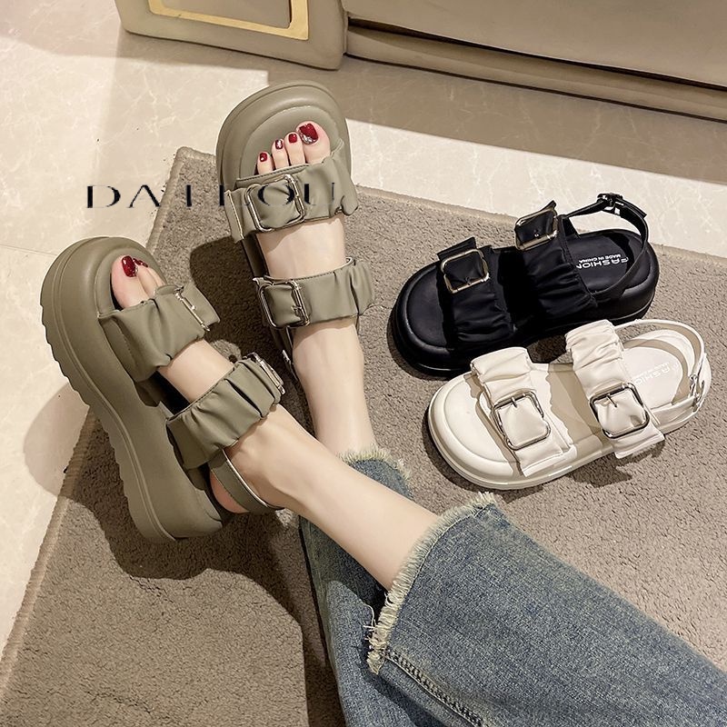 DAILOU Dép sandal nữ dép quai hậu nữ Đế Dày 2023 NEW thoải mái mềm mại dép đế cao  B98G1PW 35Z230828
