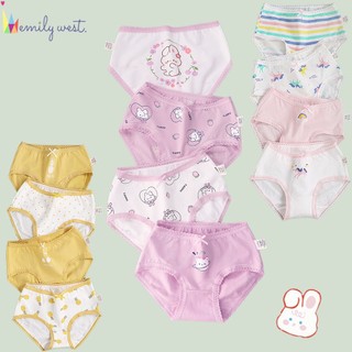 Set 4 Quần Lót 95% cotton Họa Tiết Hoạt Hình Cho Bé Gái 2-12 Tuổi
