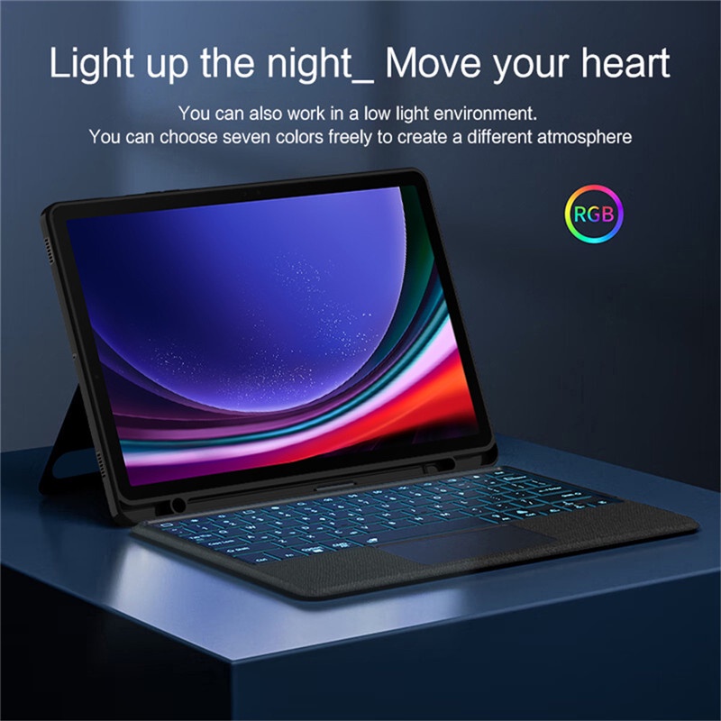 Bao Da Máy Tính Bảng Có Bàn Phím bluetooth Cho samsung galaxy tab s9 11.0 sm-P710 Smx716B sm-J718U touchpad Ốp