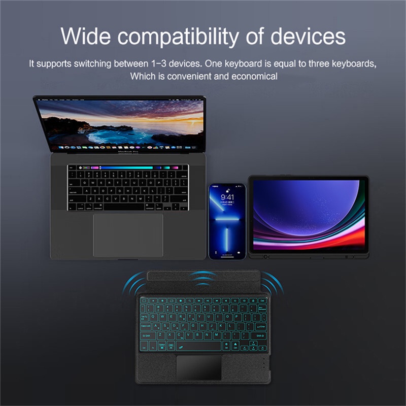 Bao Da Máy Tính Bảng Có Bàn Phím bluetooth Cho samsung galaxy tab s9 11.0 sm-P710 Smx716B sm-J718U touchpad Ốp