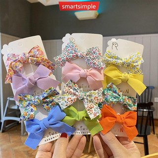 Set 2 kẹp tóc vải đính nơ nhiều màu dễ thương f7r5