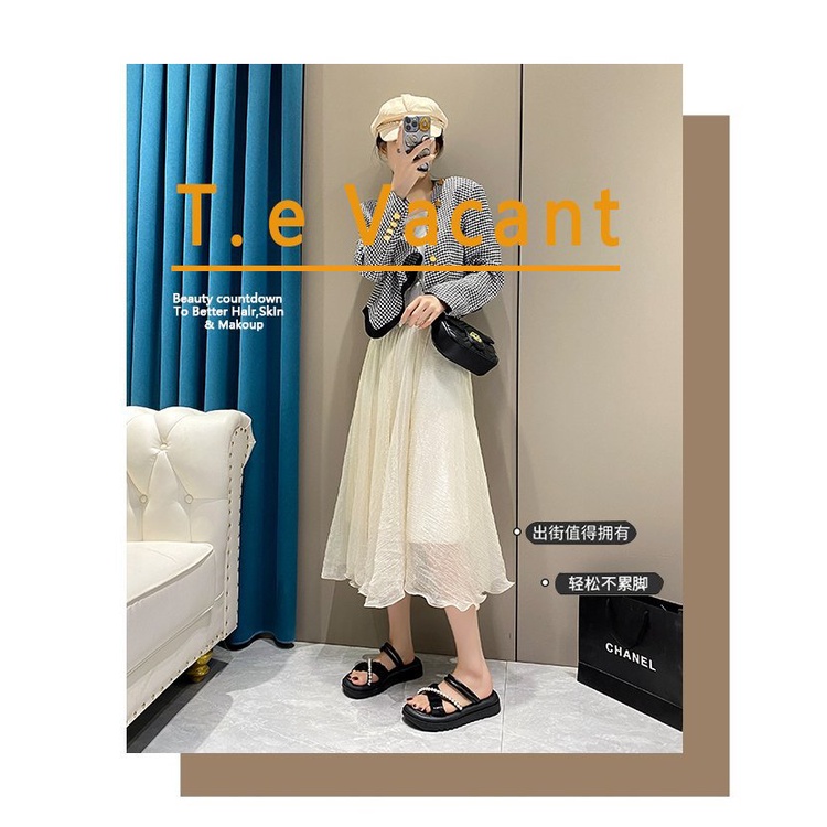 C＆S  Dép sandal nữ Hở Ngón Đế Dày Có Quai Cài 2023NEW Mùa hè Kiểu Dáng Thời Trang B98G1RX 35Z230901