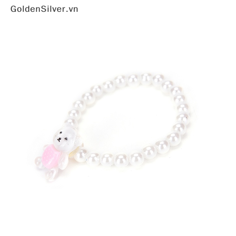 Bộ Trang Sức Gồm Vòng cổ Và Vòng Tay Và Nhẫn Màu Vàng Bạc Đính Hạt Cho Bé Gái vn