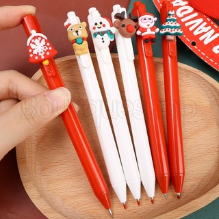 Bút mực đen ngòi 0.5mm họa tiết cây thông / tuần lộc / cây thông giáng sinh
