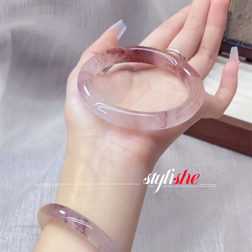 Kính Vòng Tay Mặt Đá Giả Ngọc Bích Phong Cách Trung Hoa Sang Trọng Cho Nữ