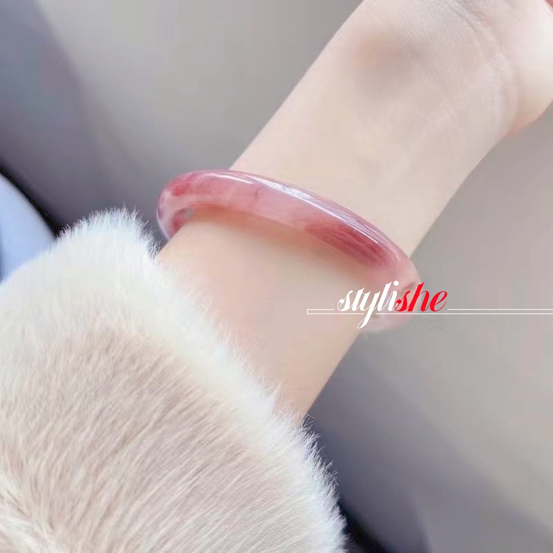 Kính Vòng Tay Mặt Đá Giả Ngọc Bích Phong Cách Trung Hoa Sang Trọng Cho Nữ