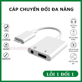 Dây cáp chuyển đổi tai nghe cổng giắc 3.5mm sang chân cắm Iight kèm cổng sạc an toàn-Gutek A3 ZINKA