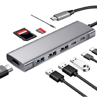 New 9 in 1 usb 3.1 type-c adapter multiport usb-c hub to 4k hdmi for air macbook