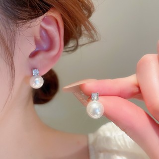 Bông Tai Mạ Bạc 925 Đính Ngọc Trai Phong Cách Pháp Cổ Điển Thời Trang Cao Cấp