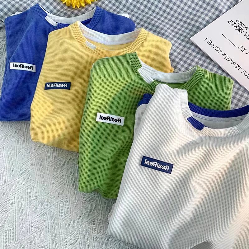 Áo Thun Nam Ngắn Tay In Hình cao cấp cotton cổ tròn Bánh waffle Thời Trang Mùa Hè Dành