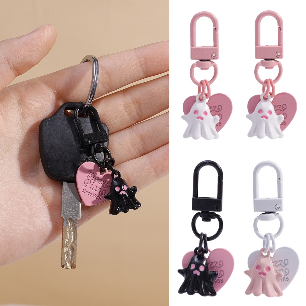 Dễ Thương Móc Khóa Hợp Kim Hình Trái Tim / Ma mini Phong Cách halloween Sáng Tạo