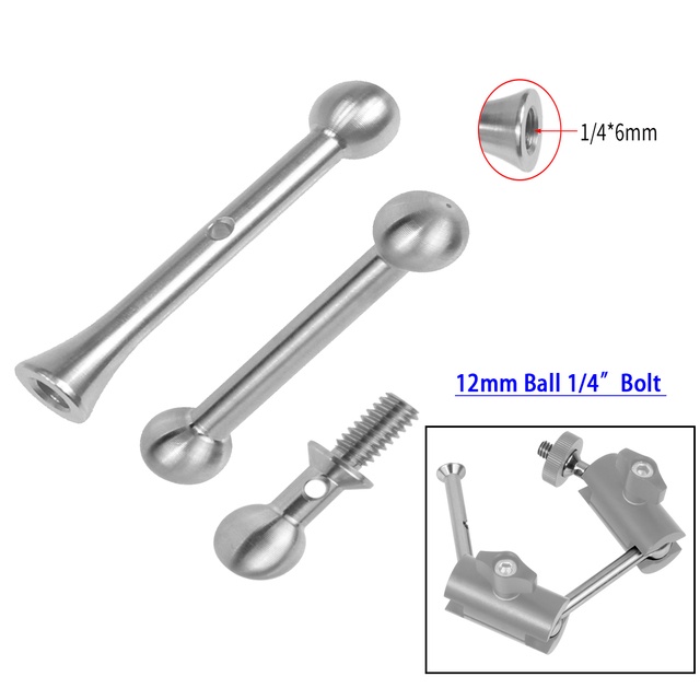 Thanh Nối Dài Bằng Thép Không Gỉ Hai Đầu 12mm Ốc Vít 1 / 4 "Cho Kẹp Màn Hình Máy Ảnh