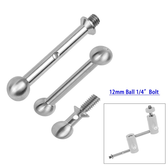 Thanh Nối Dài Bằng Thép Không Gỉ Hai Đầu 12mm Ốc Vít 1 / 4 "Cho Kẹp Màn Hình Máy Ảnh
