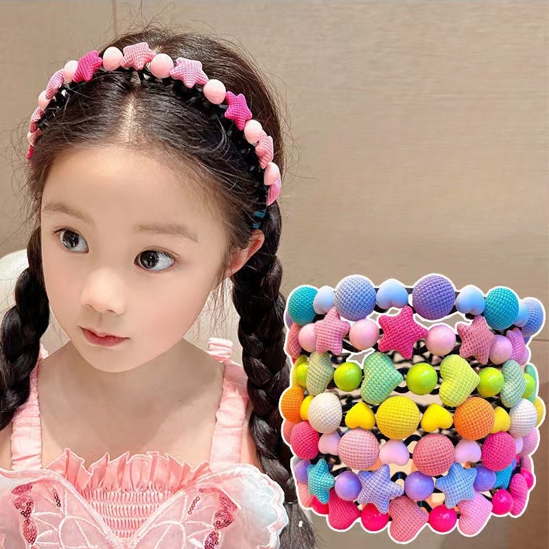 Băng Đô Cài Tóc Chống Trượt Màu Kẹo Ngọt Họa Tiết Hoạt Hình Dễ Thương Cho Bé Gái