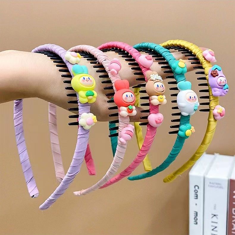 Băng Đô Cài Tóc Chống Trượt Màu Kẹo Ngọt Họa Tiết Hoạt Hình Dễ Thương Cho Bé Gái