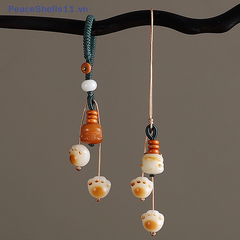 Dây Đeo Điện Thoại / Móc Khóa Hình Chân Mèo Dễ Thương Chống Thất Lạc Cho Nữ