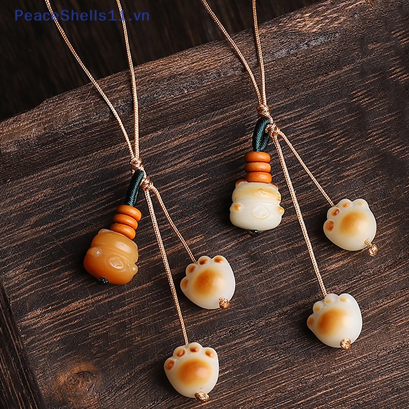 Dây Đeo Điện Thoại / Móc Khóa Hình Chân Mèo Dễ Thương Chống Thất Lạc Cho Nữ