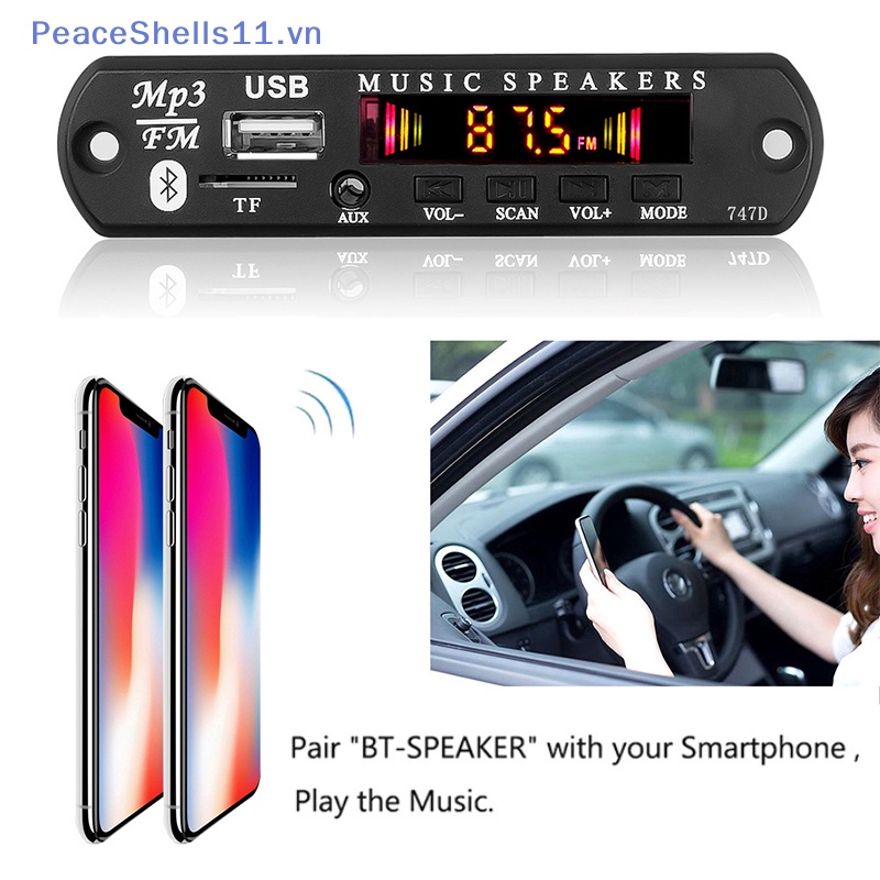 Bảng Mạch Khuếch Đại Tín Hiệu Âm Thanh fm bluetooth 5.0 mp3 usb Mô-Đun aux 3.5 mm Cho Xe Hơi