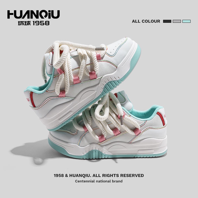 Giày Thể Thao Đế Bánh Mì dopamine 2023 Màu Trắng Phong Cách retro Thông Dụng Cho Cặp Đôi