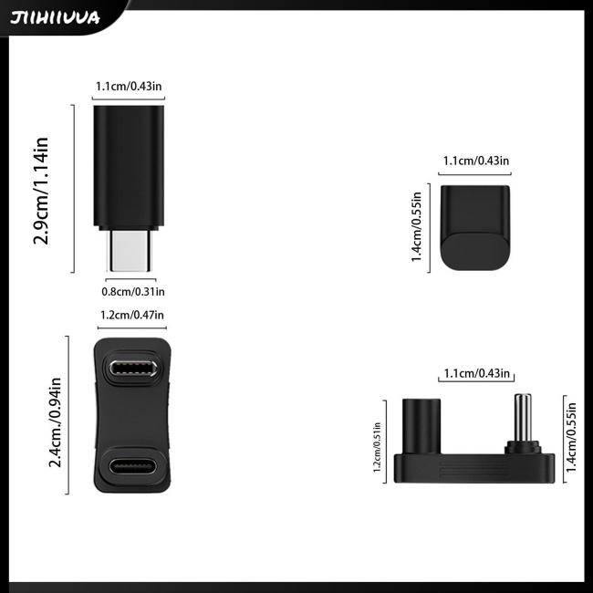 Giắc Chuyển Đổi 2 Trong 1 type c male Sang female Hình Chữ u / Thẳng / Thẳng Tương Thích Với Hơi Nước