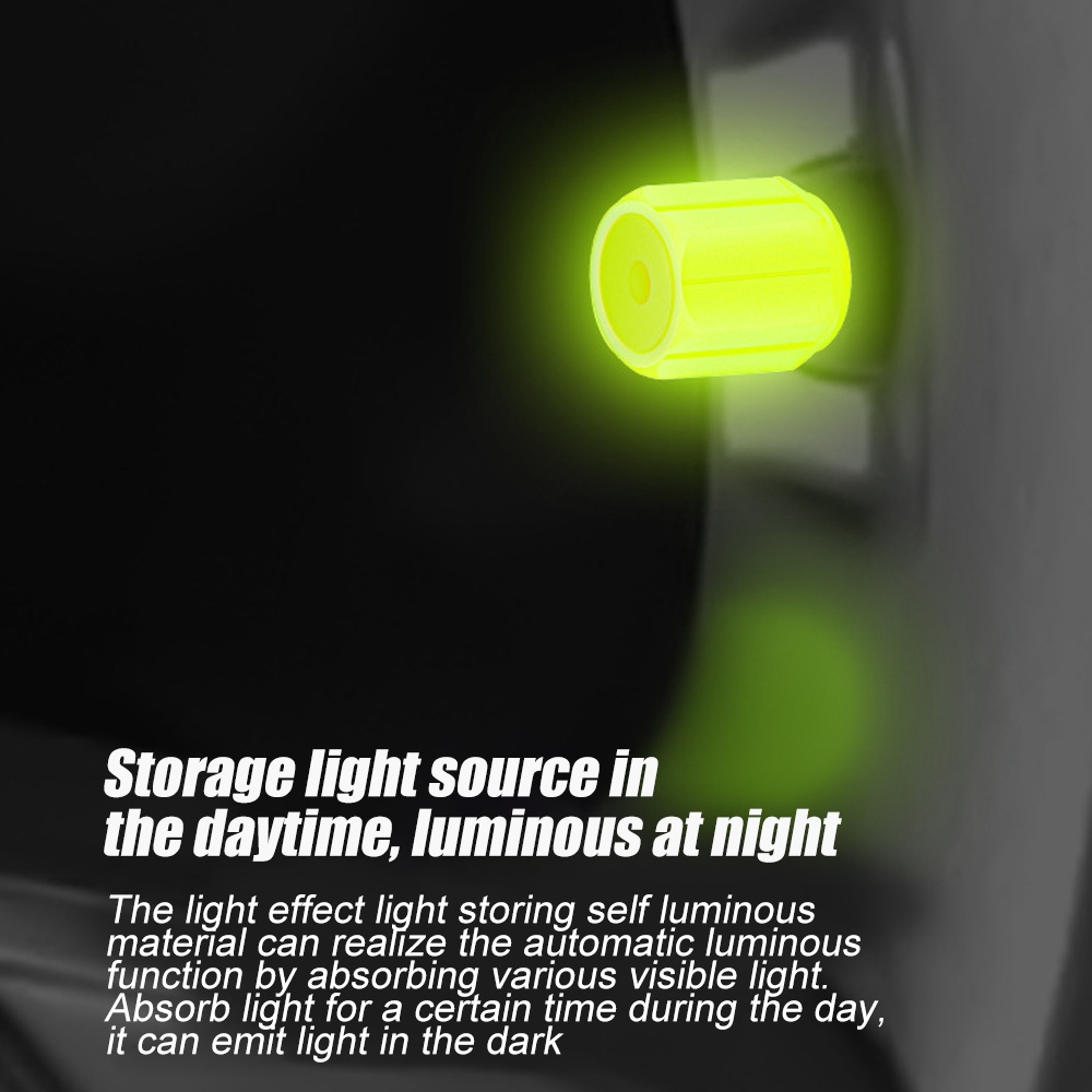 Bộ 4 Nắp Van Khí Dạ Quang Cho Xe Hơi / Xe Máy