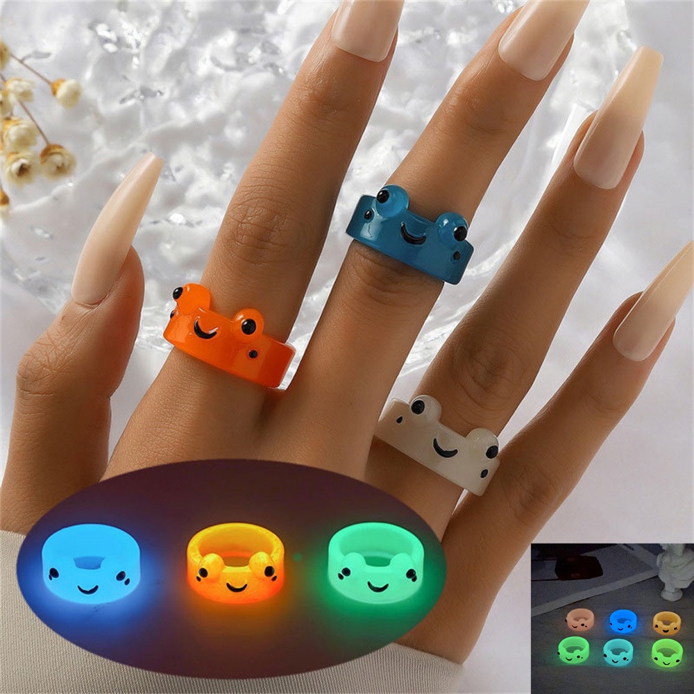 Nhẫn Hình Ếch Phát Sáng Thời Trang