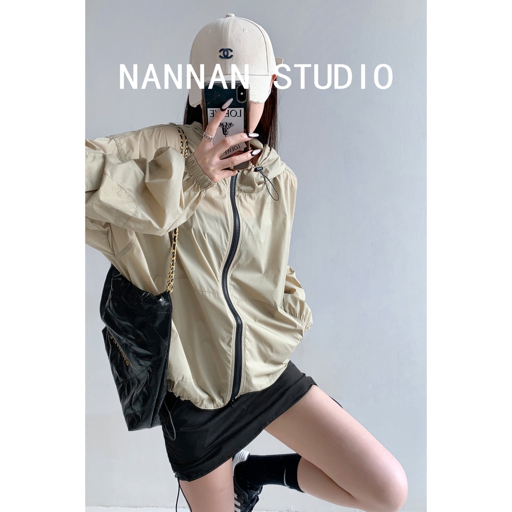Áo Khoác Cardigan Có Khóa Kéo Liền Mũ Rộng Rãi Kiểu Mỏng Nhẹ Áo Khoác Thể Thao Có Khóa Kéo Dài Vừa Cho Nữ