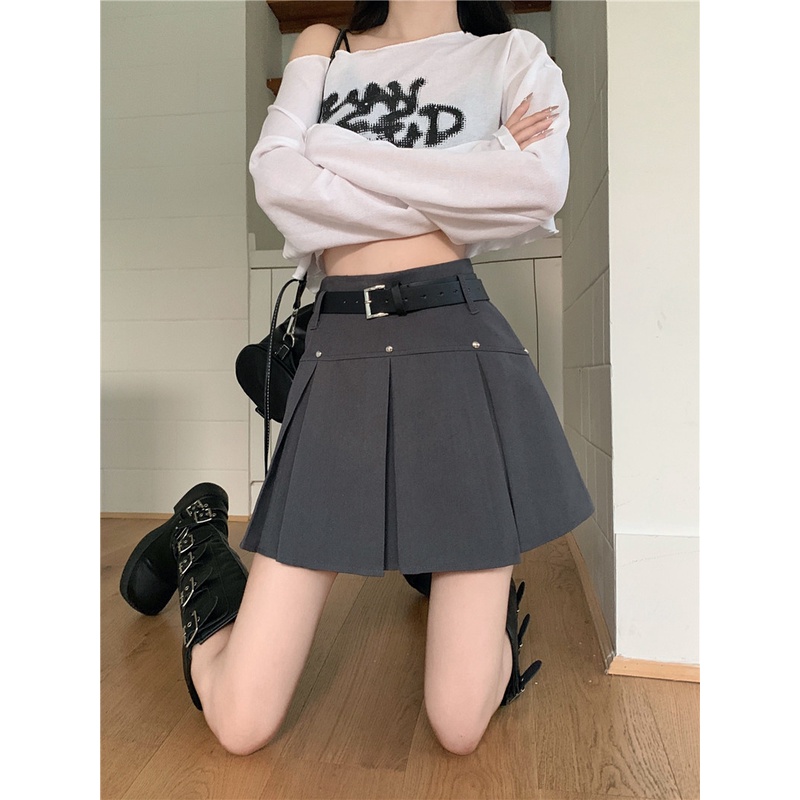 Chân Váy Chữ a Lưng Cao Xếp Ly Thời Trang Mùa Thu Mới Cho Nữ