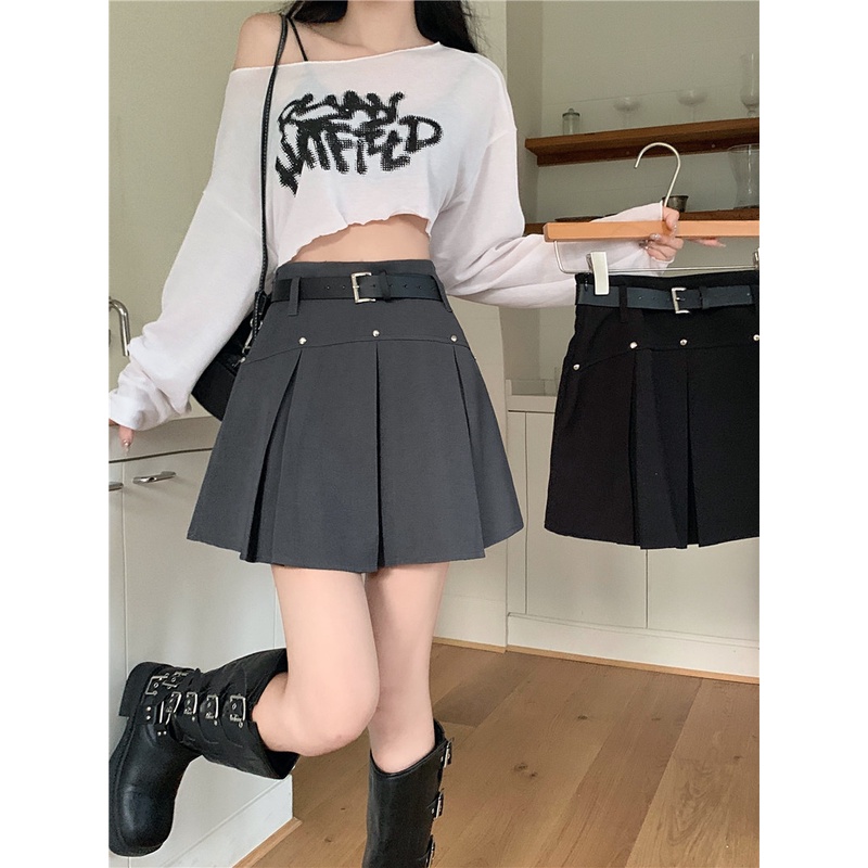 Chân Váy Chữ a Lưng Cao Xếp Ly Thời Trang Mùa Thu Mới Cho Nữ