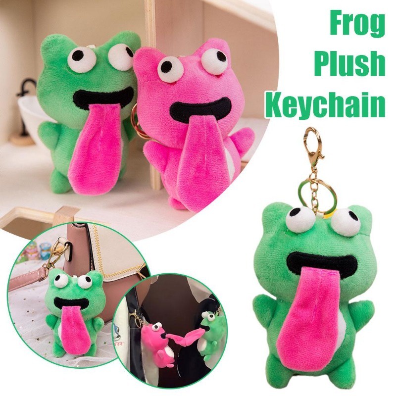 Móc Khóa Ếch Nhồi Bông Hít Nam Châm Sáng Tạo Vui Nhộn