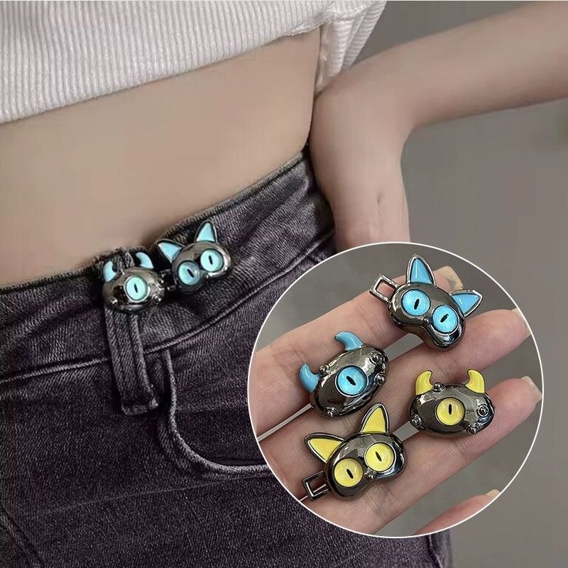 Nút Khóa Bằng Hợp Kim Hình Quái Vật Nhỏ Độc Đáo Có Thể Tháo Rời Dùng May Quần Jean Giảm Eo Hoàn Hảo