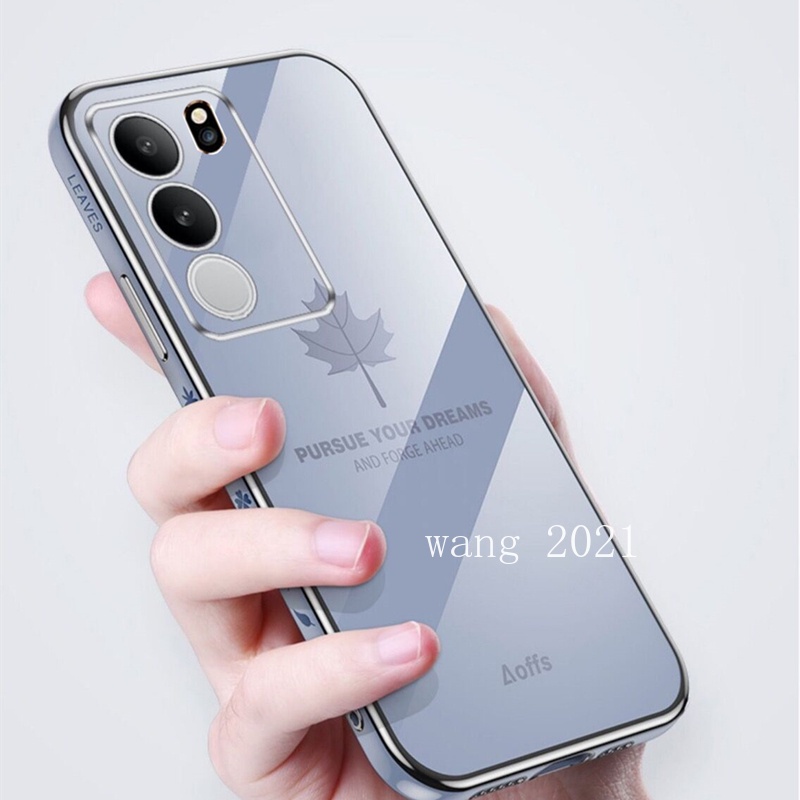 Phù Hợp Ốp Điện Thoại Silicon Mềm Mạ Điện Chống Rơi Hình Lá Phong Cho vivo v29 5g vivo v29e v29 pro 5g 2023 vivov29 5g