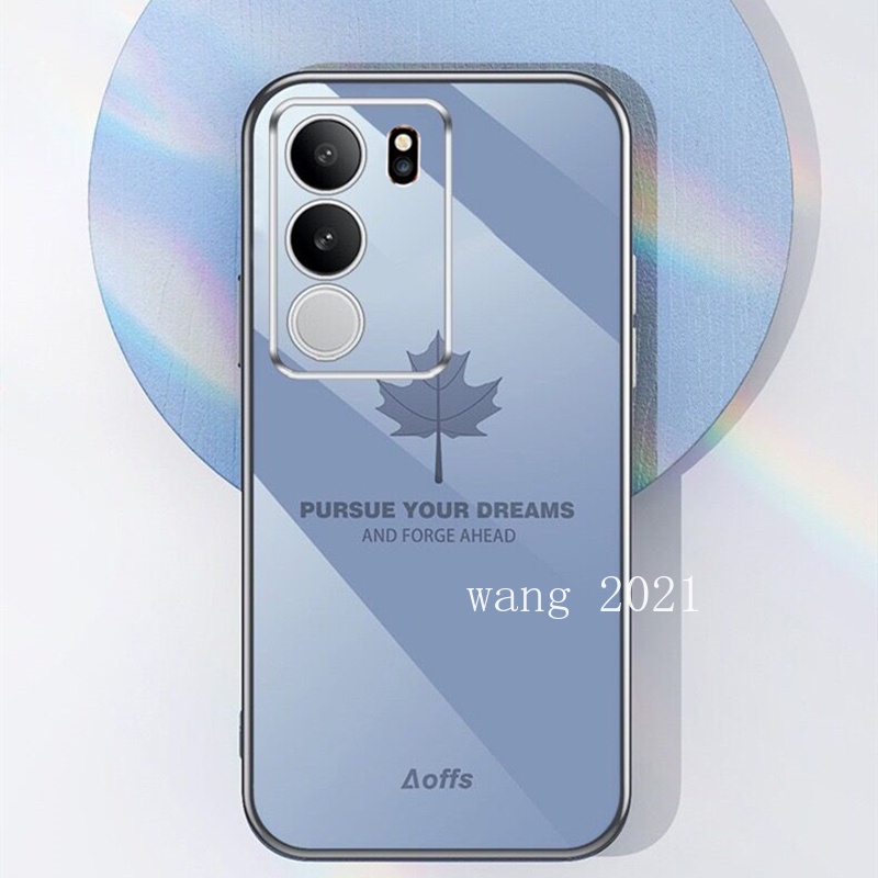 Phù Hợp Ốp Điện Thoại Silicon Mềm Mạ Điện Chống Rơi Hình Lá Phong Cho vivo v29 5g vivo v29e v29 pro 5g 2023 vivov29 5g