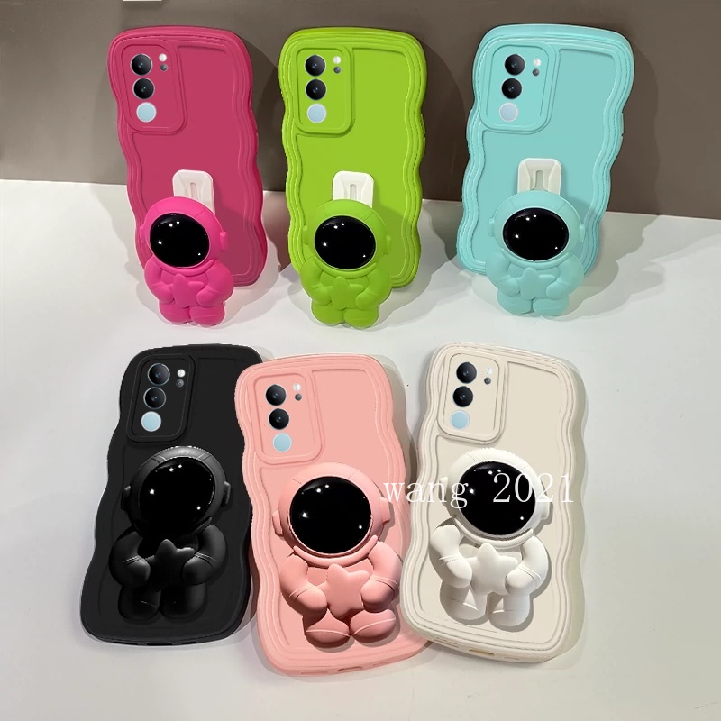 Ốp Điện Thoại silicone Mềm Họa Tiết Phi Hành Gia Có Giá Đỡ Cho vivo v29 5g vivo v29e v29 pro 5g 2023 vivov29 5g