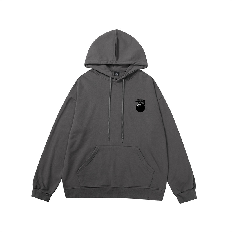 Áo Hoodie Tay Dài In Chữ st666ussy Số 8 Màu Đen Phong Cách Cổ Điển Thời Trang Cho Cặp Đôi