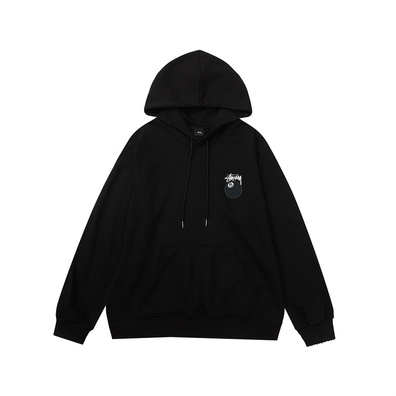 Áo Hoodie Tay Dài In Chữ st666ussy Số 8 Màu Đen Phong Cách Cổ Điển Thời Trang Cho Cặp Đôi