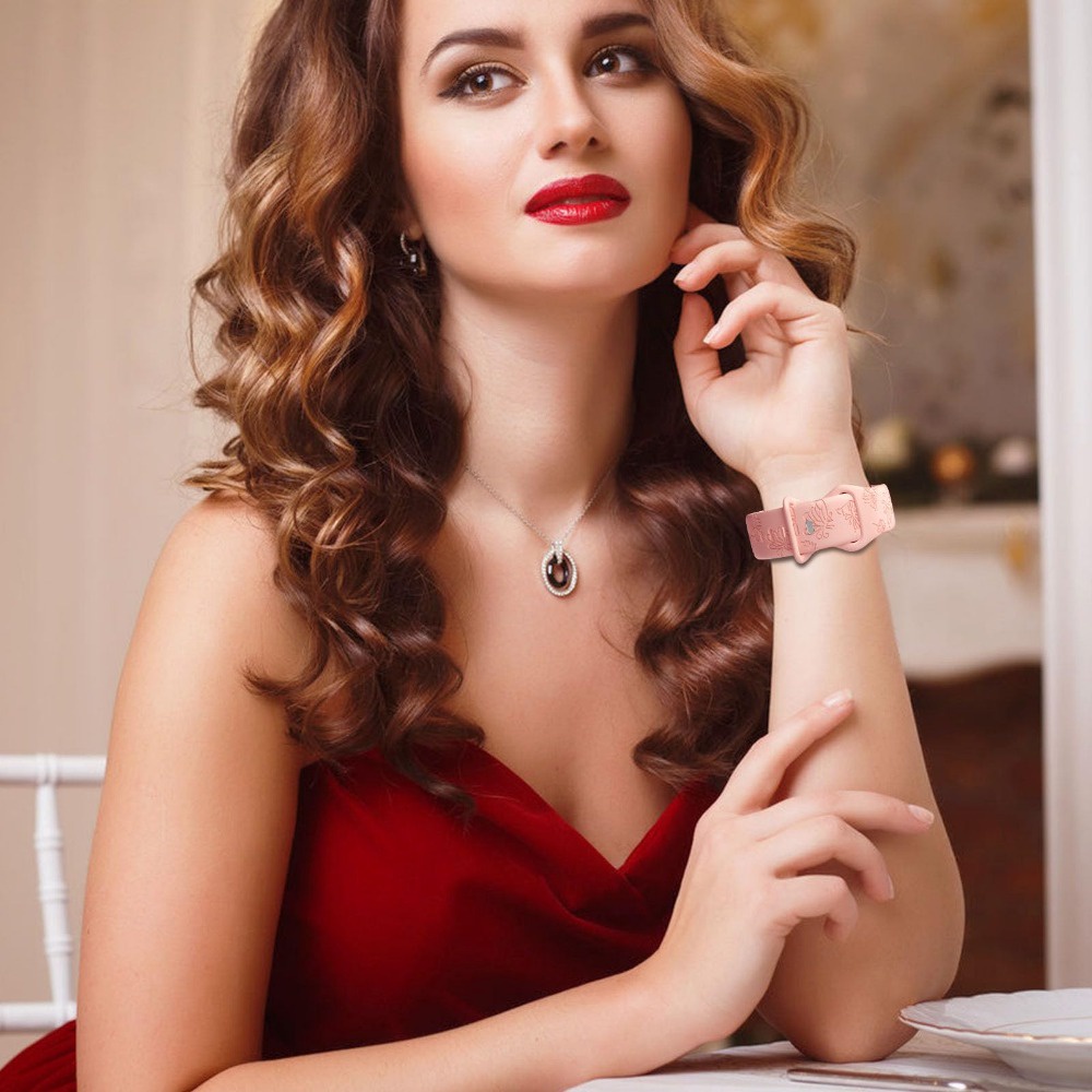 Dây Đeo Đồng Hồ Bằng silicone Hình Bướm Cho apple watch series 8 7 6 5 4 3 se ultra 49mm iwatch 44mm 45mm 41mm 42 38 / 40mm