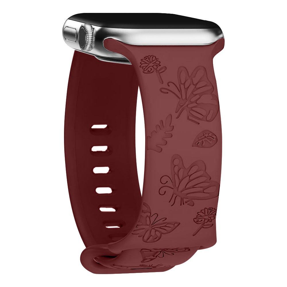 Dây Đeo Đồng Hồ Bằng silicone Hình Bướm Cho apple watch series 8 7 6 5 4 3 se ultra 49mm iwatch 44mm 45mm 41mm 42 38 / 40mm