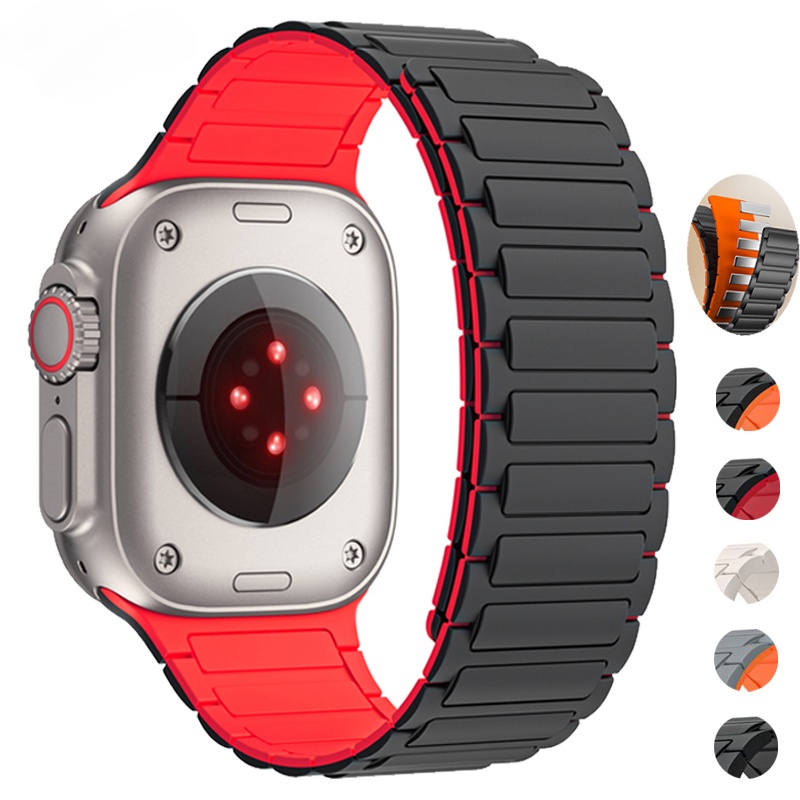 Dây Đeo silicone Khóa Nam Châm Cho Đồng Hồ Thông Minh apple watch series 8 7 6 5 4 se 3 iwatch ultra 49mm 45mm 44mm 42mm 38mm 40mm 41mm