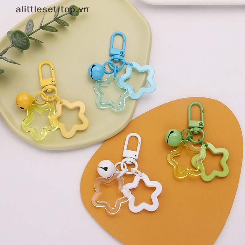 Alittlesetrtop Móc Chìa Khóa Hình Ngôi Sao Năm Cánh Màu Kẹo Thanh Lịch Treo Túi Xách / Xe Hơi Cho Nữ