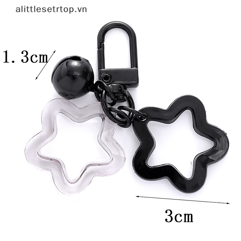 Alittlesetrtop Móc Chìa Khóa Hình Ngôi Sao Năm Cánh Màu Kẹo Thanh Lịch Treo Túi Xách / Xe Hơi Cho Nữ
