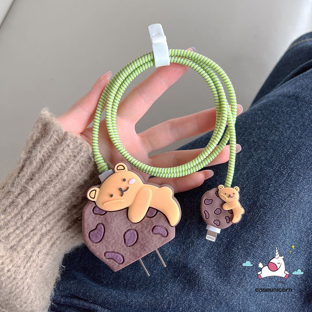 Hoạt Hình Bộ 4 Món Bảo Vệ Cáp Sạc 4 Trong 1 Cho apple 18w / 20w