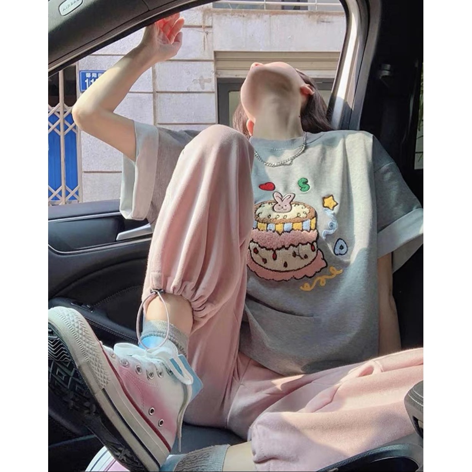 Áo thun thêu bánh thỏ wg.we